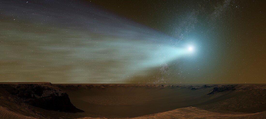 Comet Siding Spring from Mars,artwork