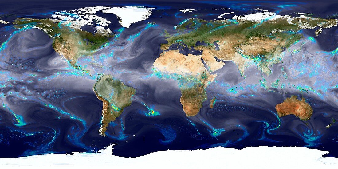 Global precipitation,GEOS simulation