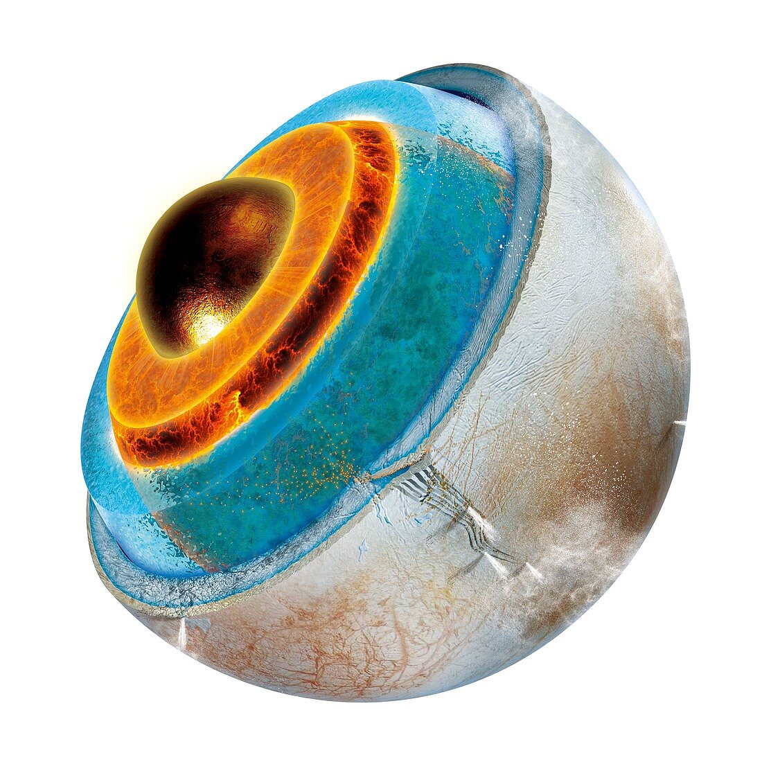 Structure of Europa,illustration