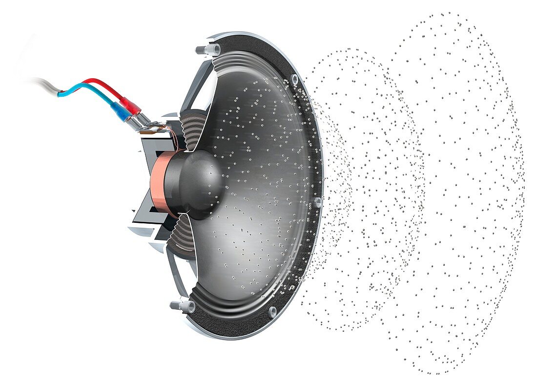 Loudspeaker soundwave,illustration