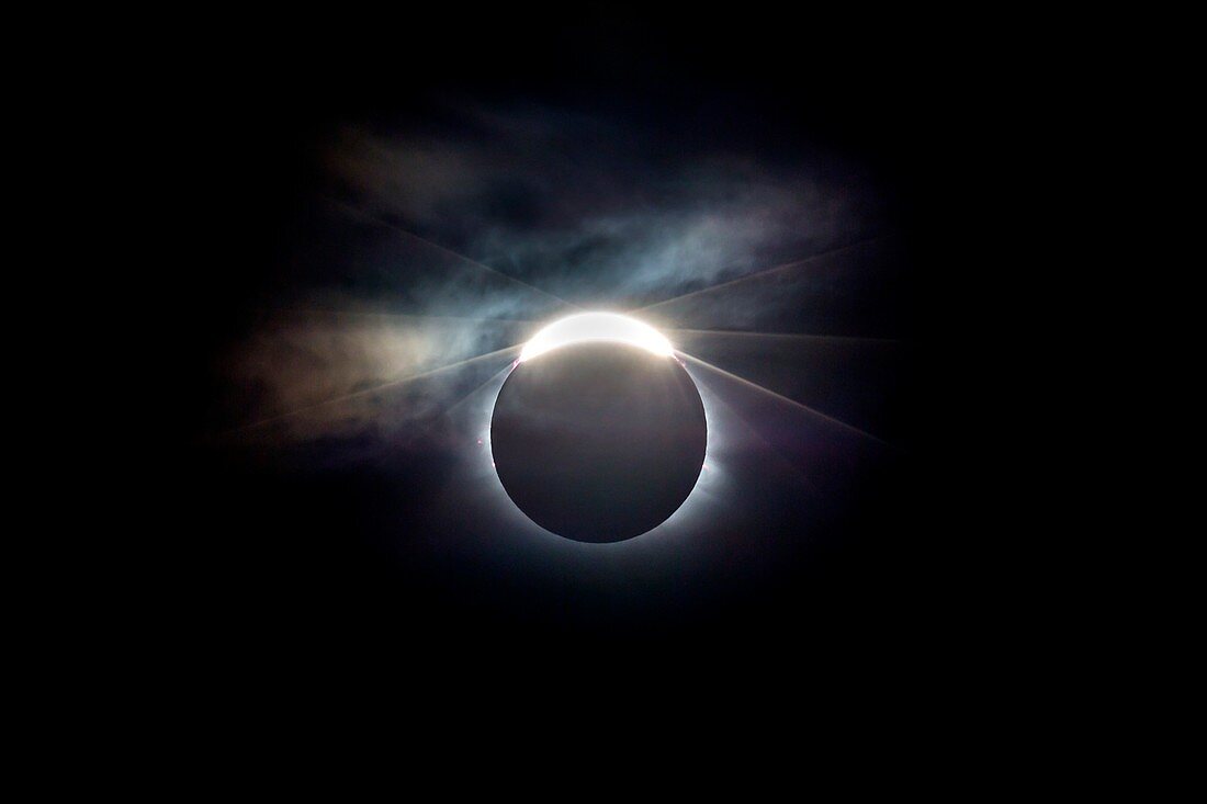 Diamond ring effect at solar eclipse