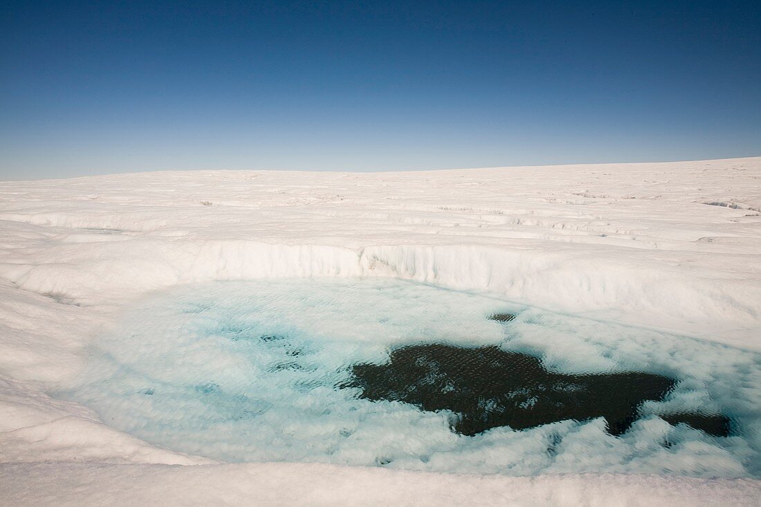Melt water on the Greenland ice sheet