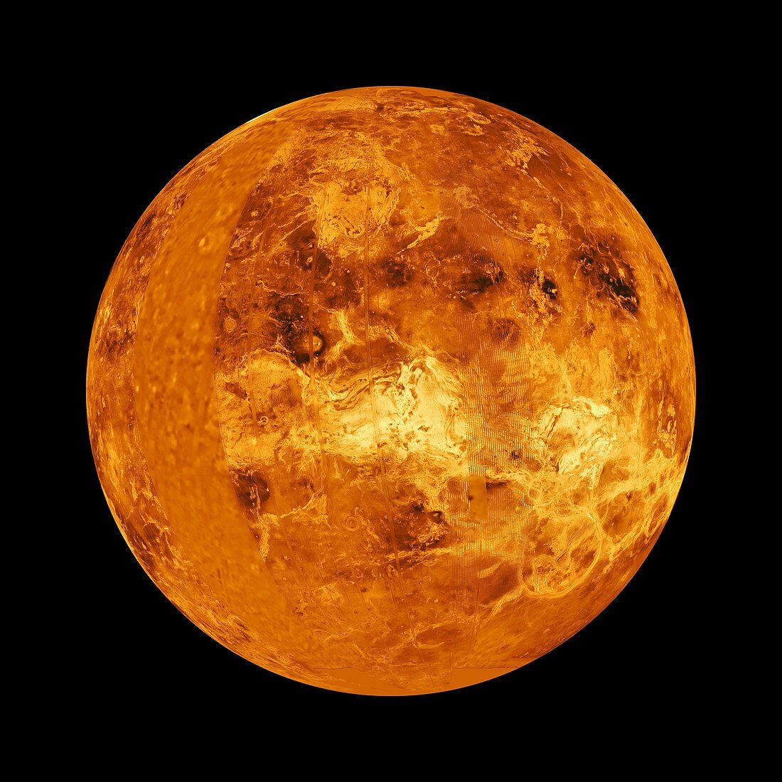 Venus,synthetic aperture radar map