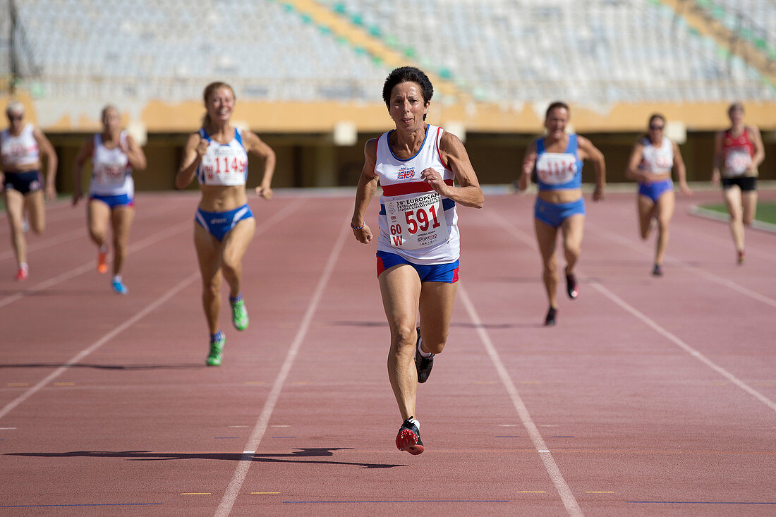 British senior athlete leads the race