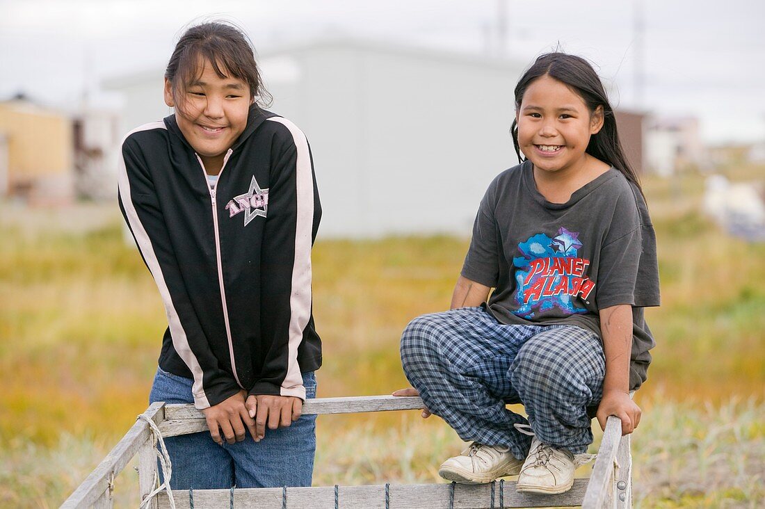Inuit children on Shishmaref,Alaska