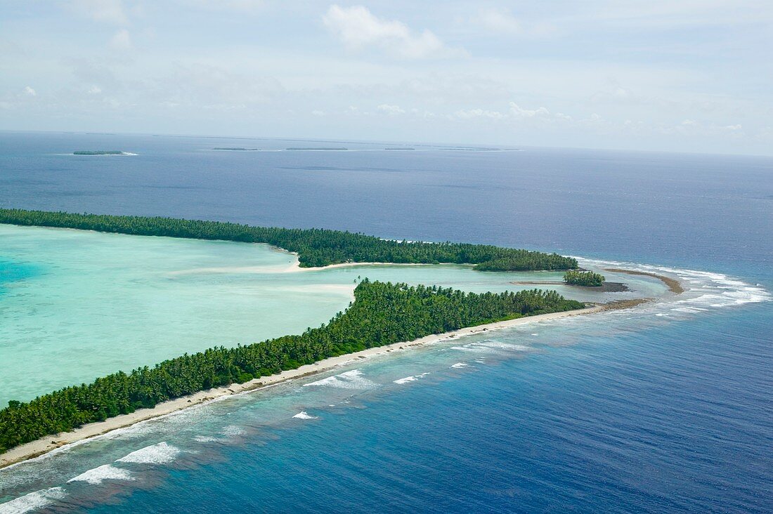 Funafuti atol on Tuvalu from the air