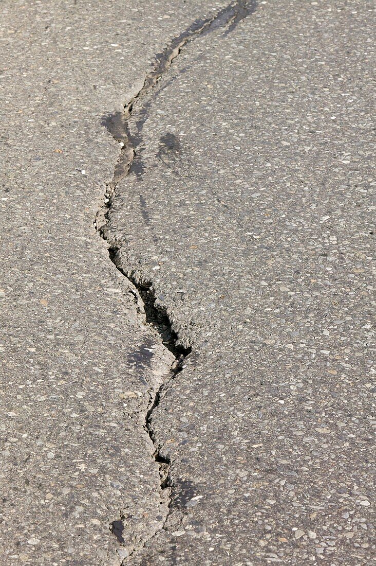 Cracks in an Alaskan road