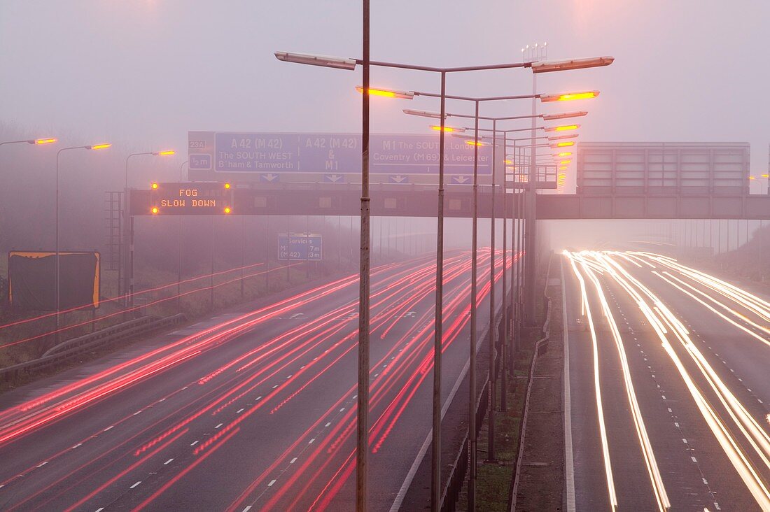 Cars driving on the M1 motorway,UK