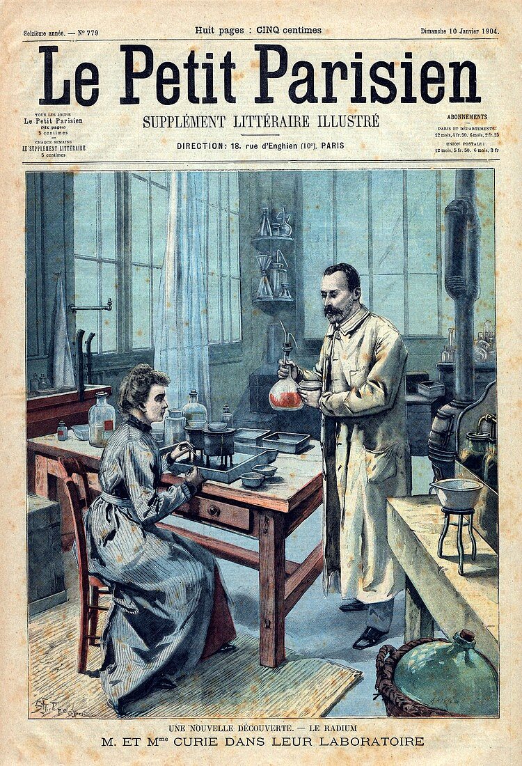 Discovery of radium by the Curies,1904