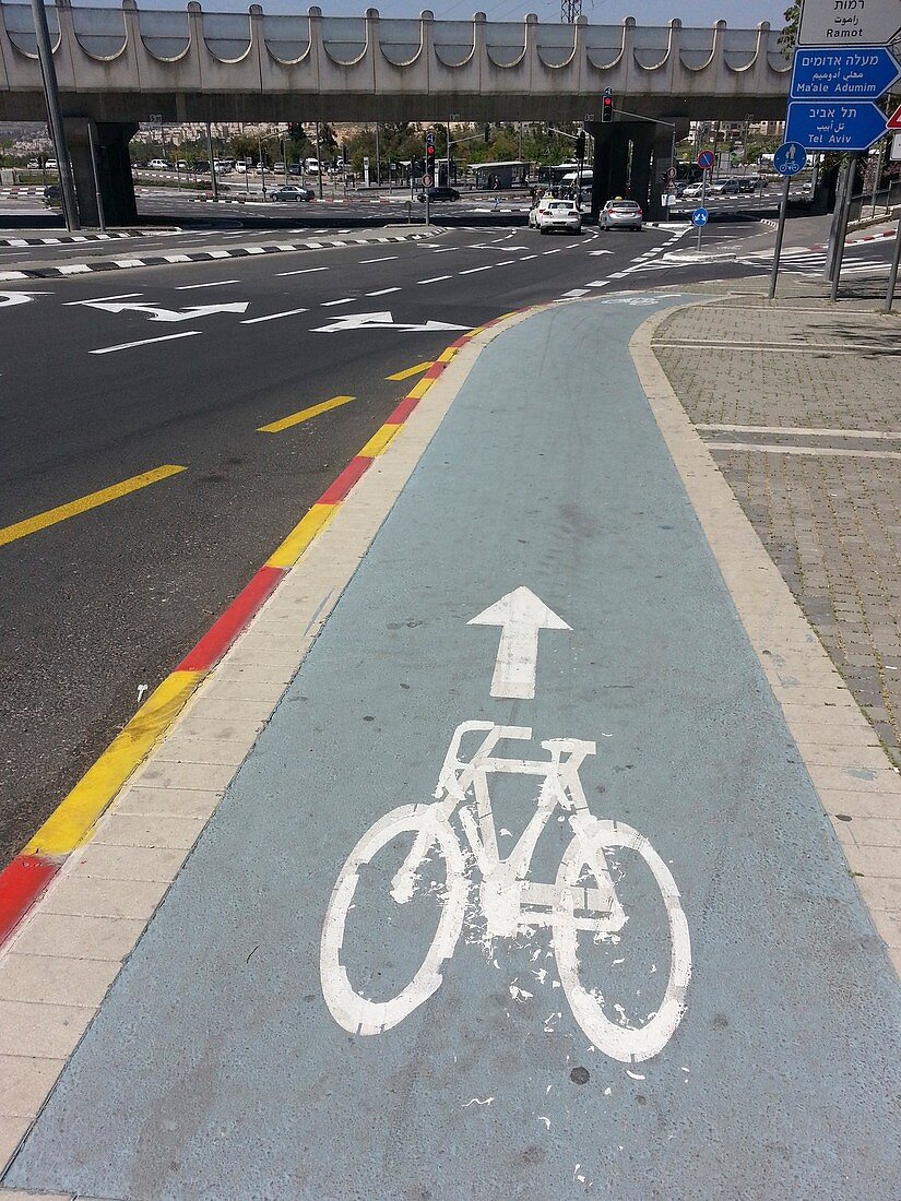 Bicycle lane in Jerusalem