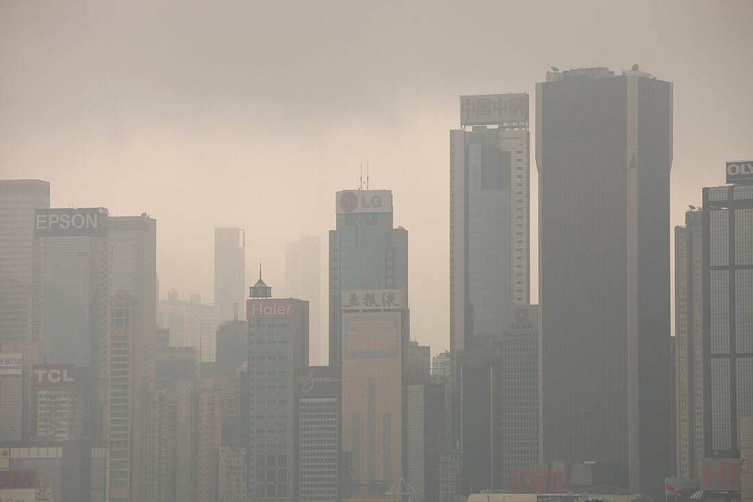 Hong Kong skyline and tower blocks