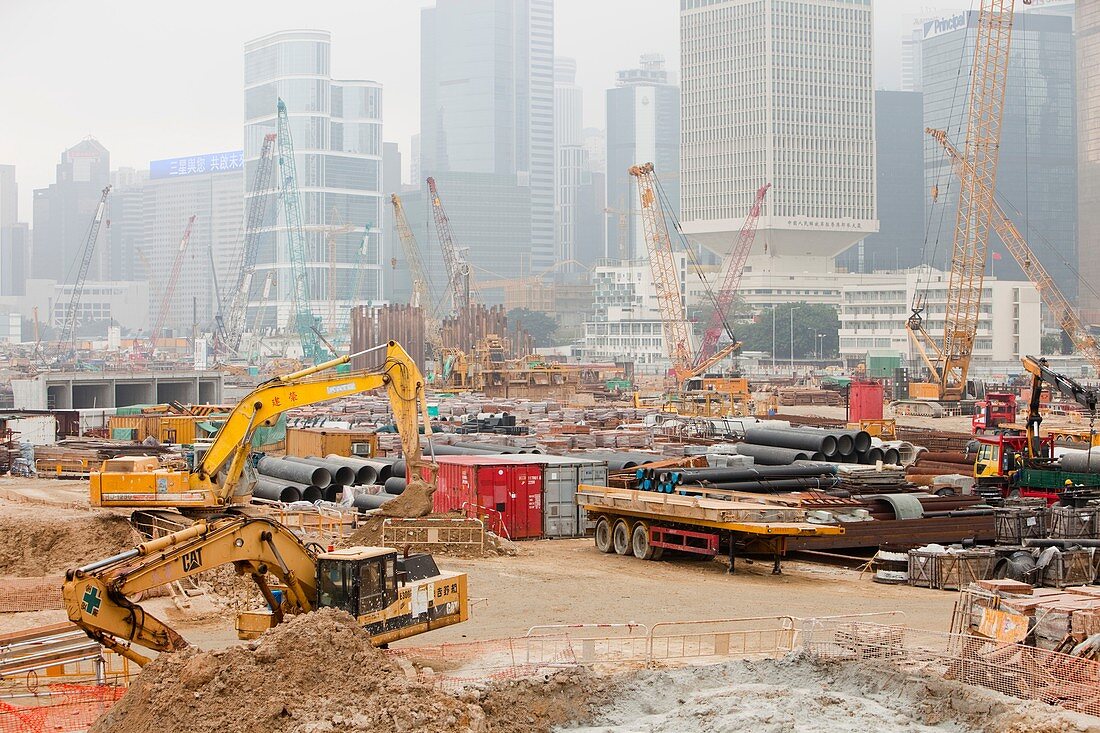 Construction work in Hong Kong