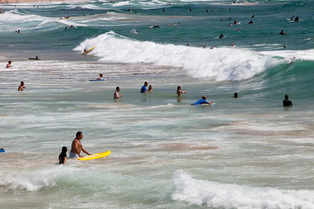 Surfers off Manly Beach,Sydney