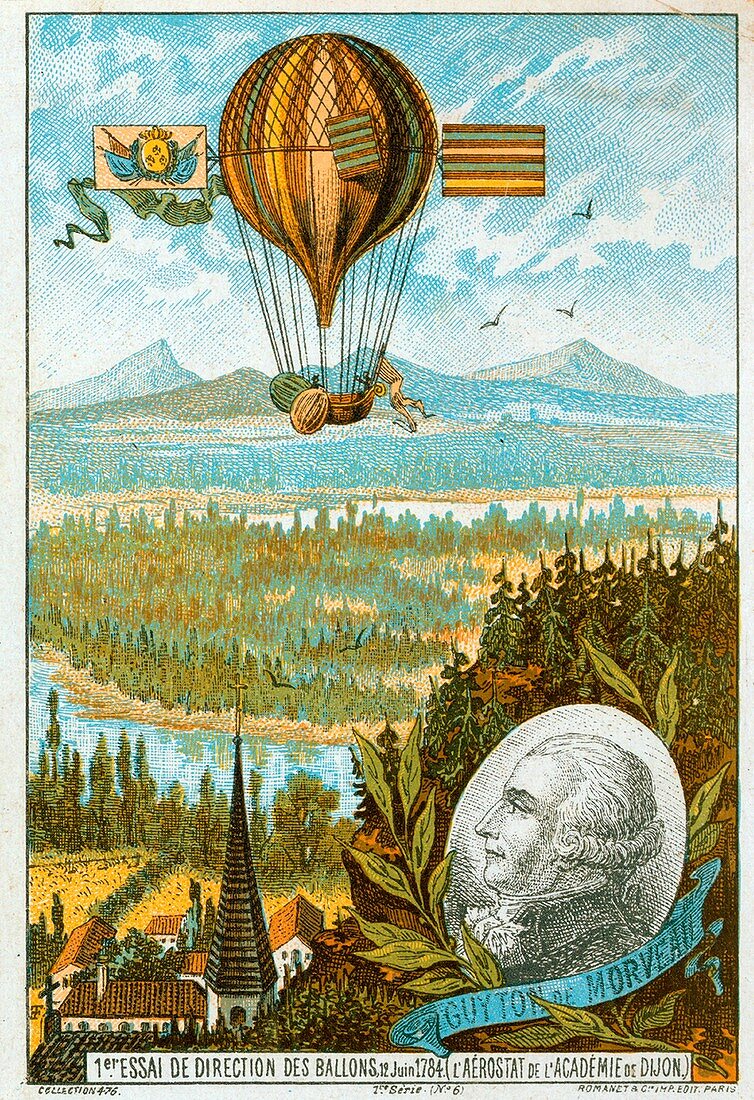 First flight in a dirigible,1784
