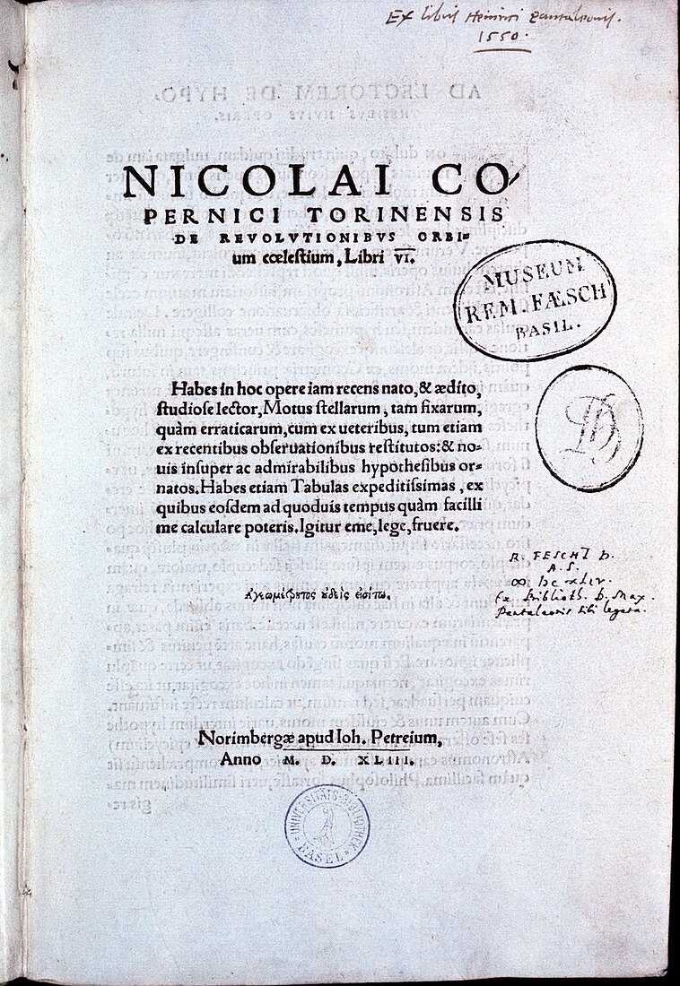 Title page of De revolutionibus