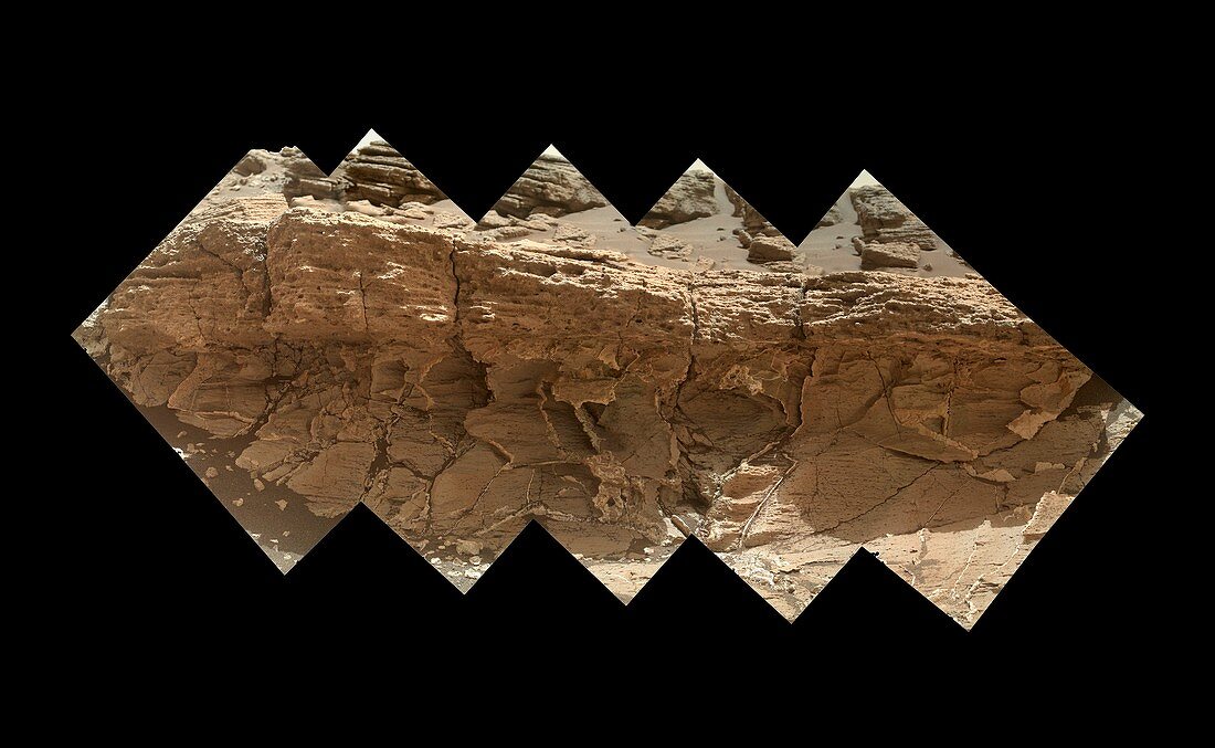 Rocky outcrop on Mars,Curiosity image