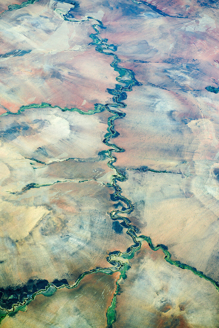 Aerial view of a river,Madagascar