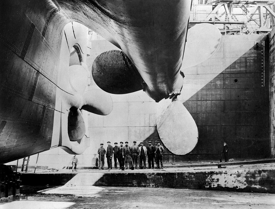 Titanic ready for launch,1911