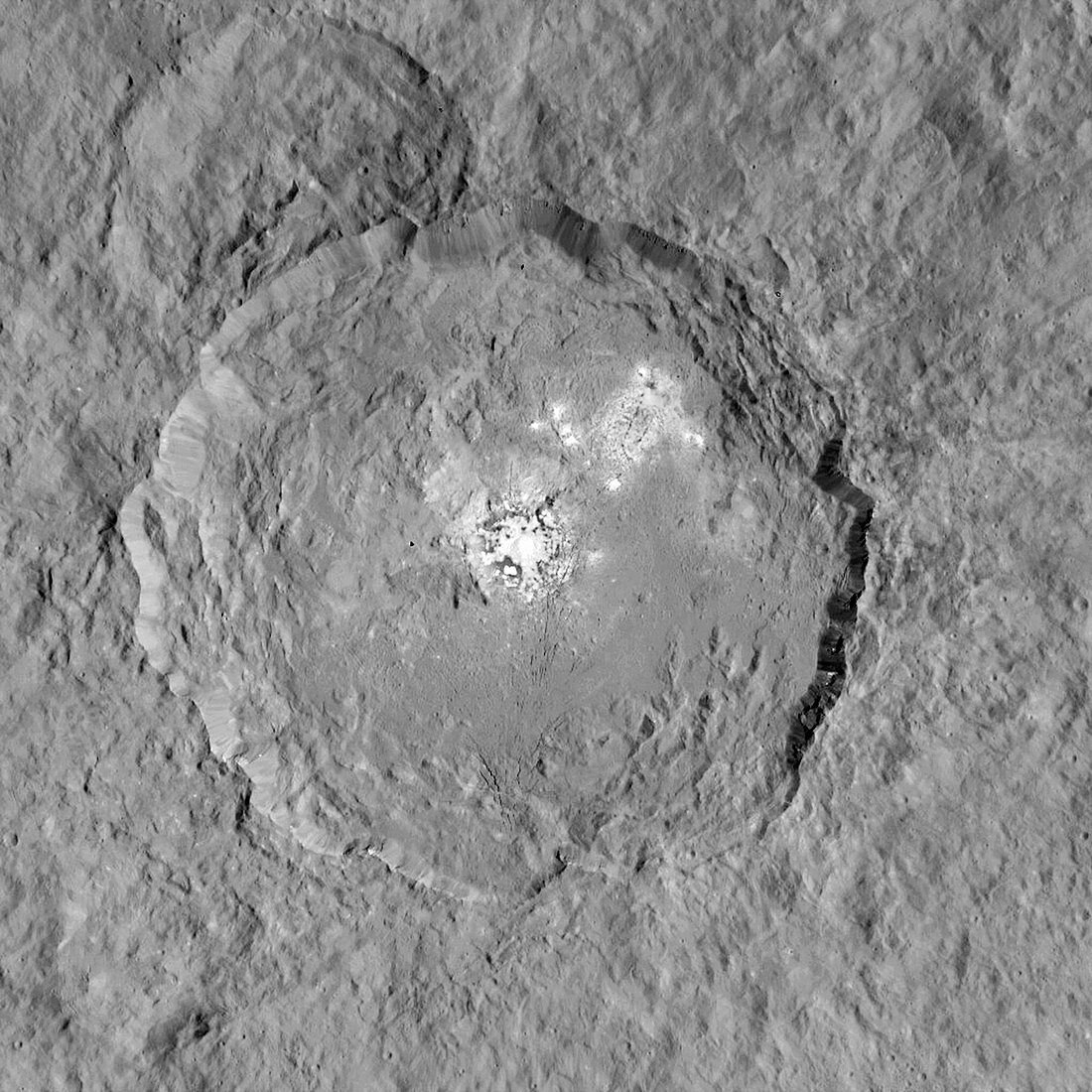 Occator crater,Ceres,satellite image