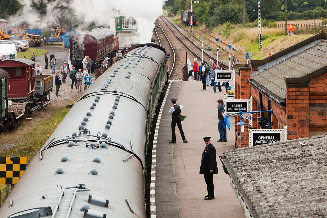 Steam train running on the Quorn railway