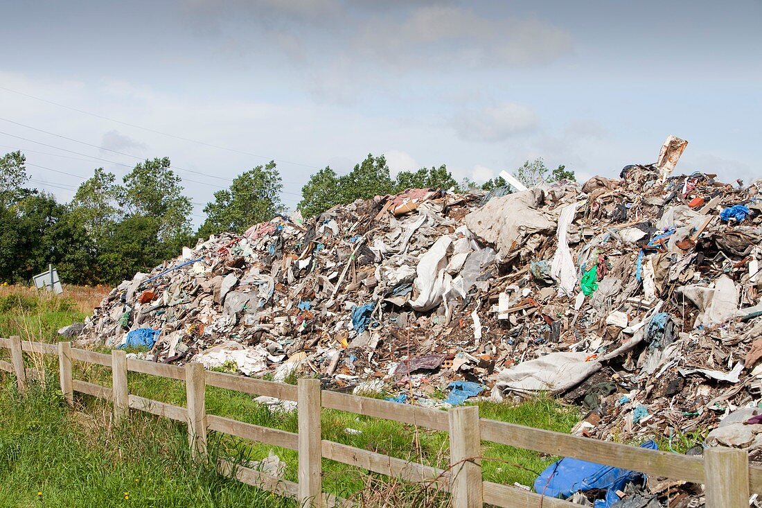 Rubbish dumped on wasteland