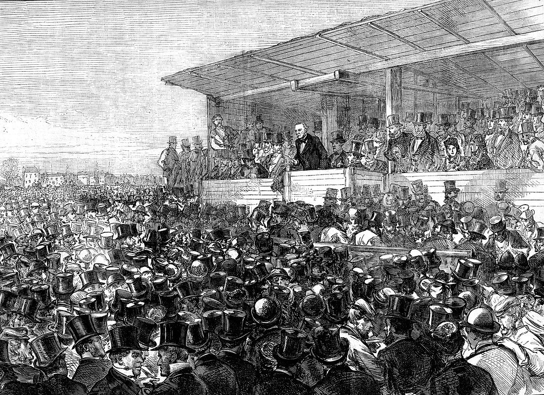 William Gladstone at a rally