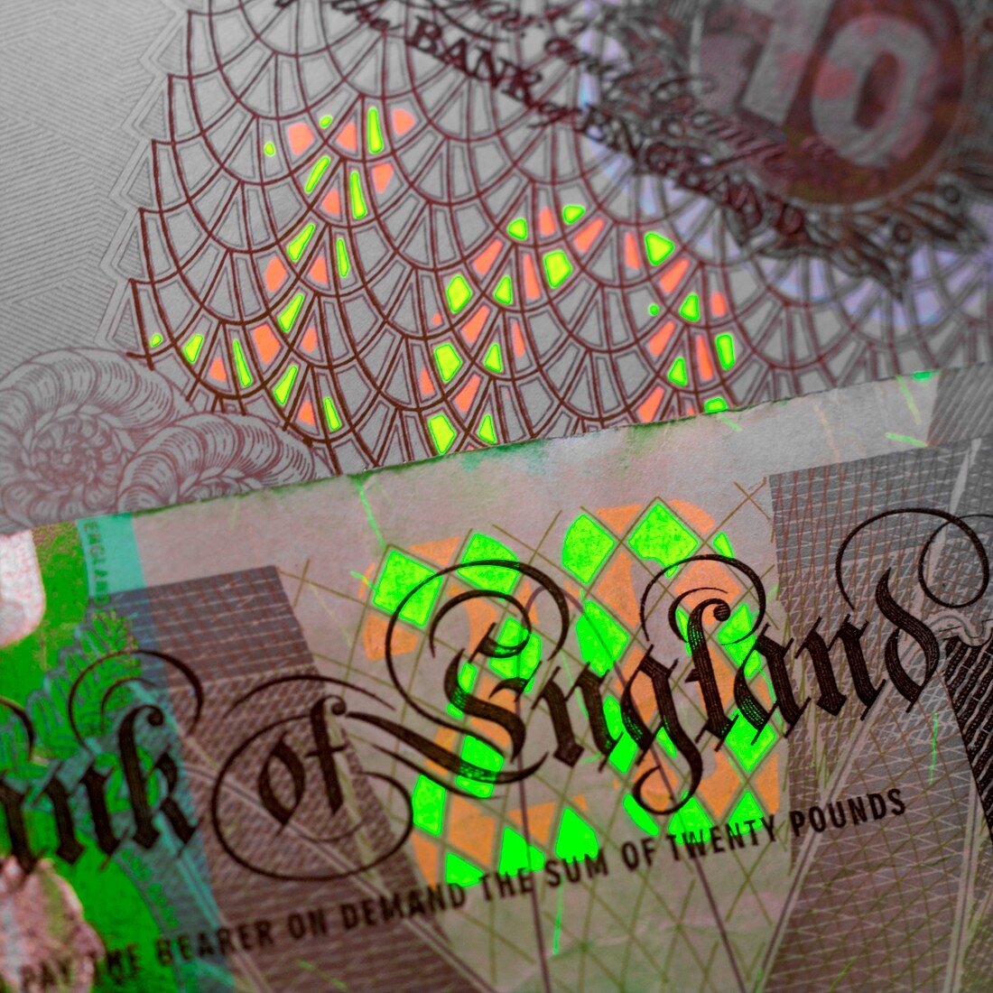 Fluorescent banknote printing