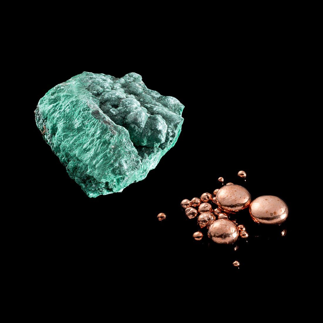 Malachite and copper