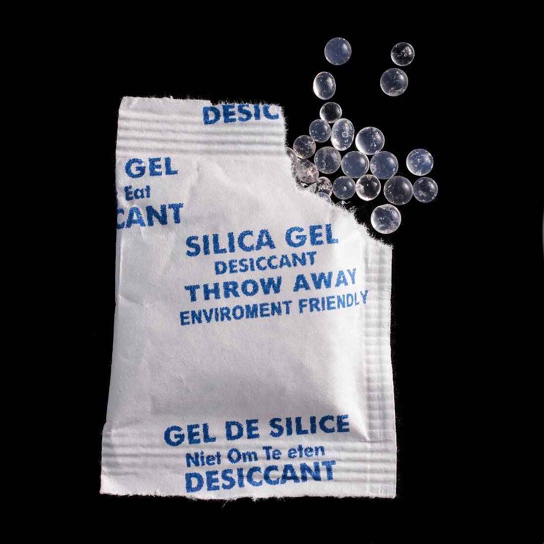Bag of silica gel desiccant