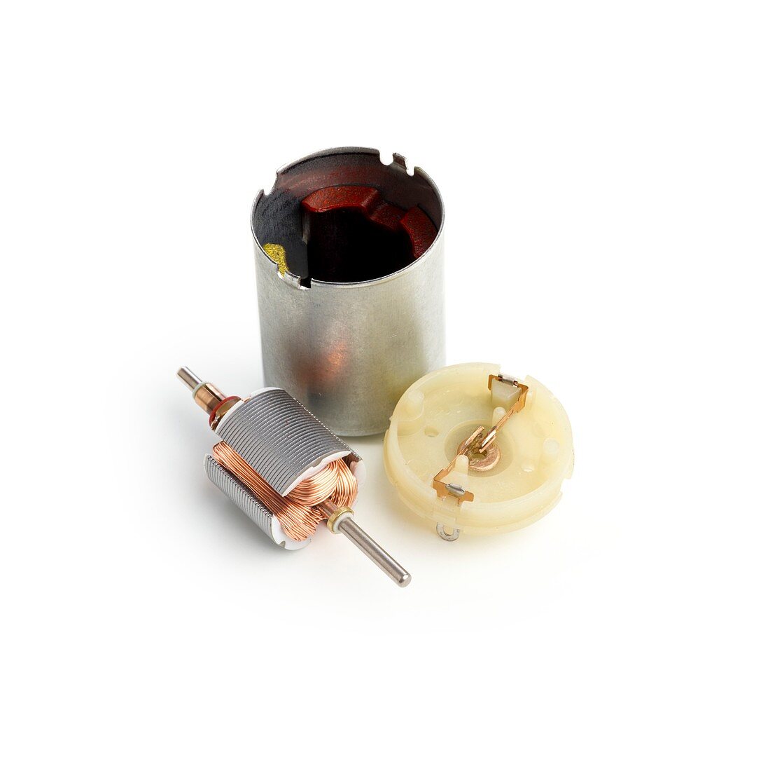 Disassembled DC motor