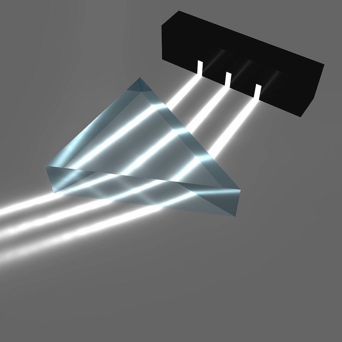 Light refraction with prism