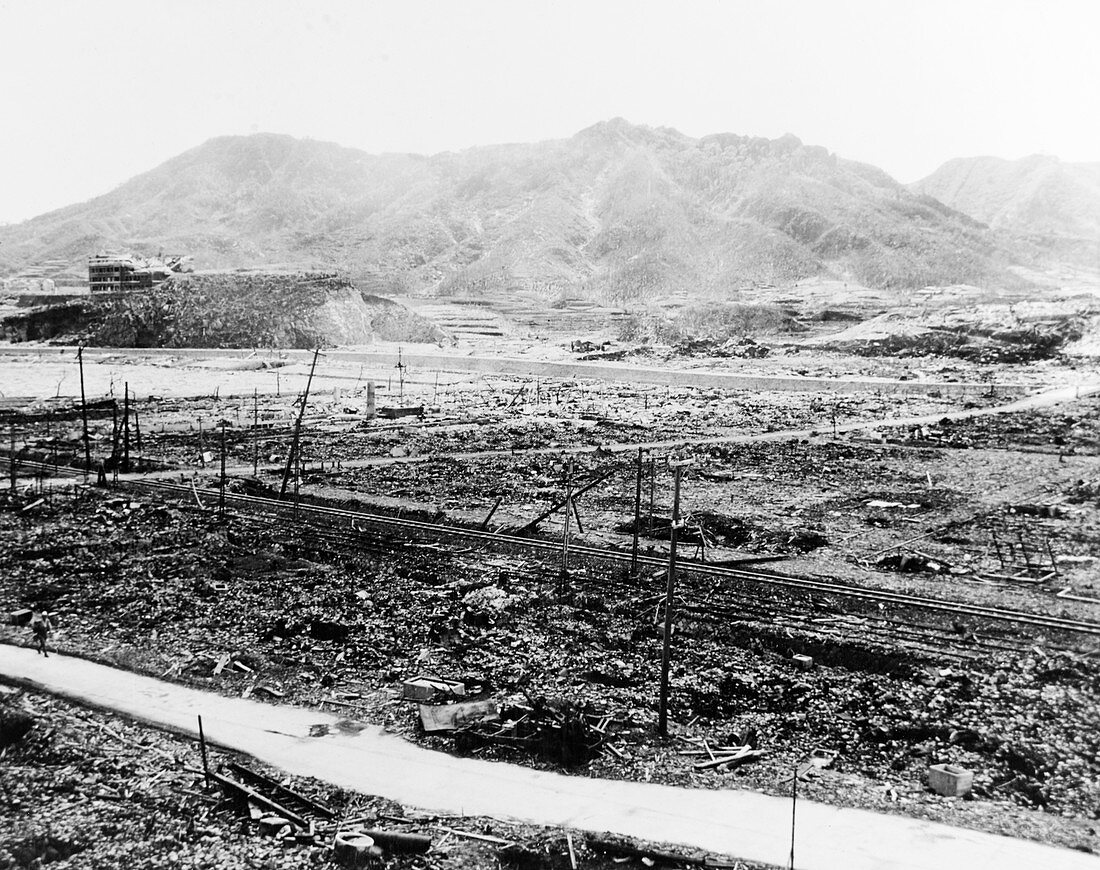 Nuclear destruction at Nagasaki,1945