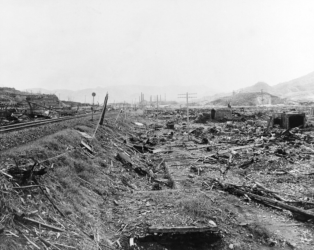 Nuclear destruction at Nagasaki,1945