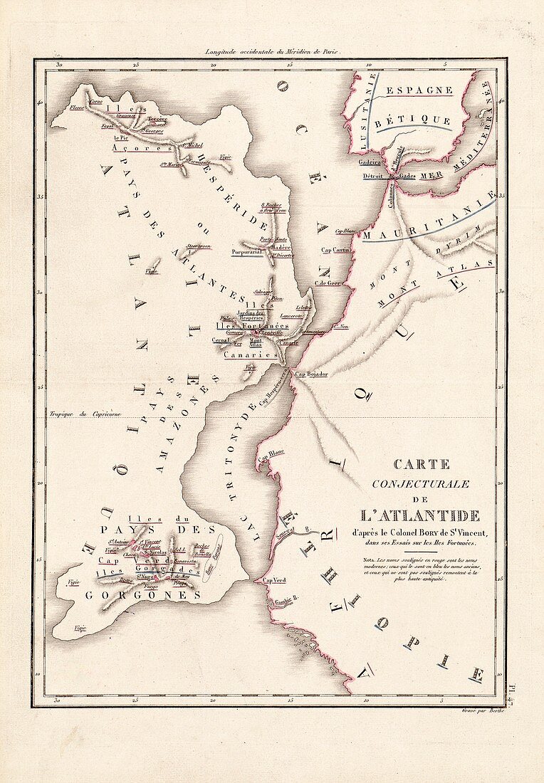 Map of Atlantis,19th century