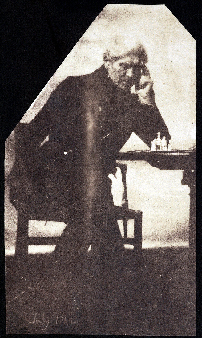 Brewster on chess,1840s calotype print