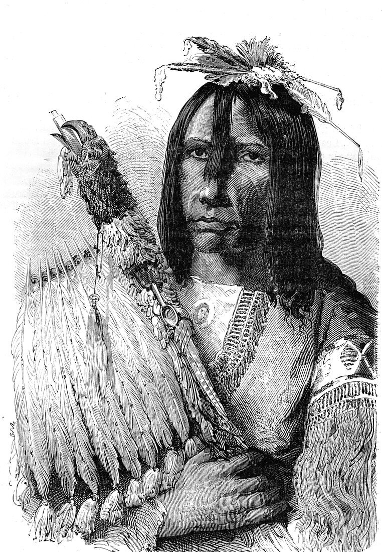 Muscogee chief,19th C illustration
