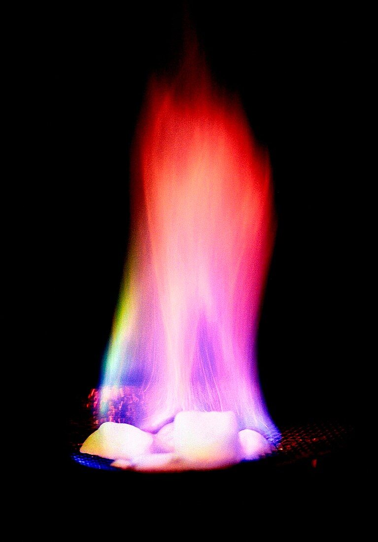 Burning methane hydrate