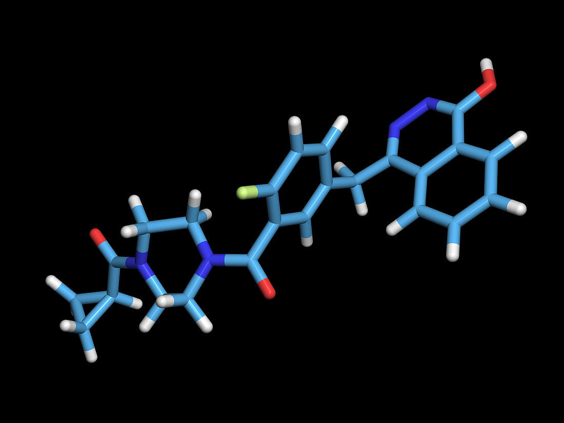Olaparib ovarian cancer drug molecule