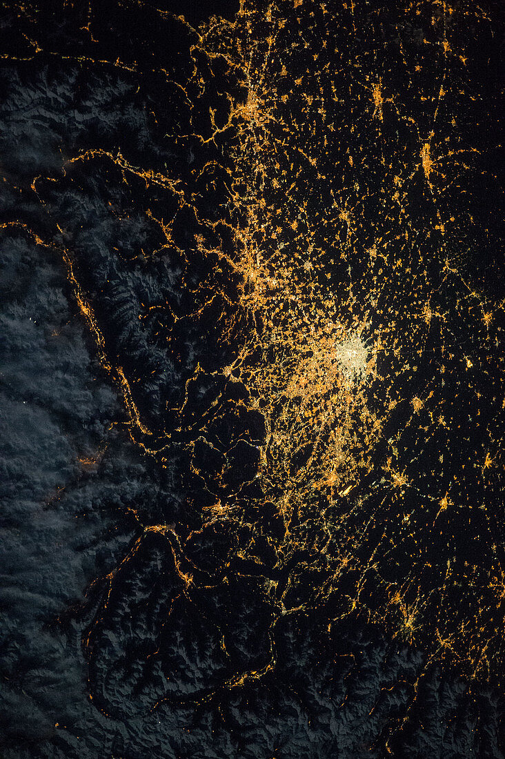 Central Europe at night,ISS image