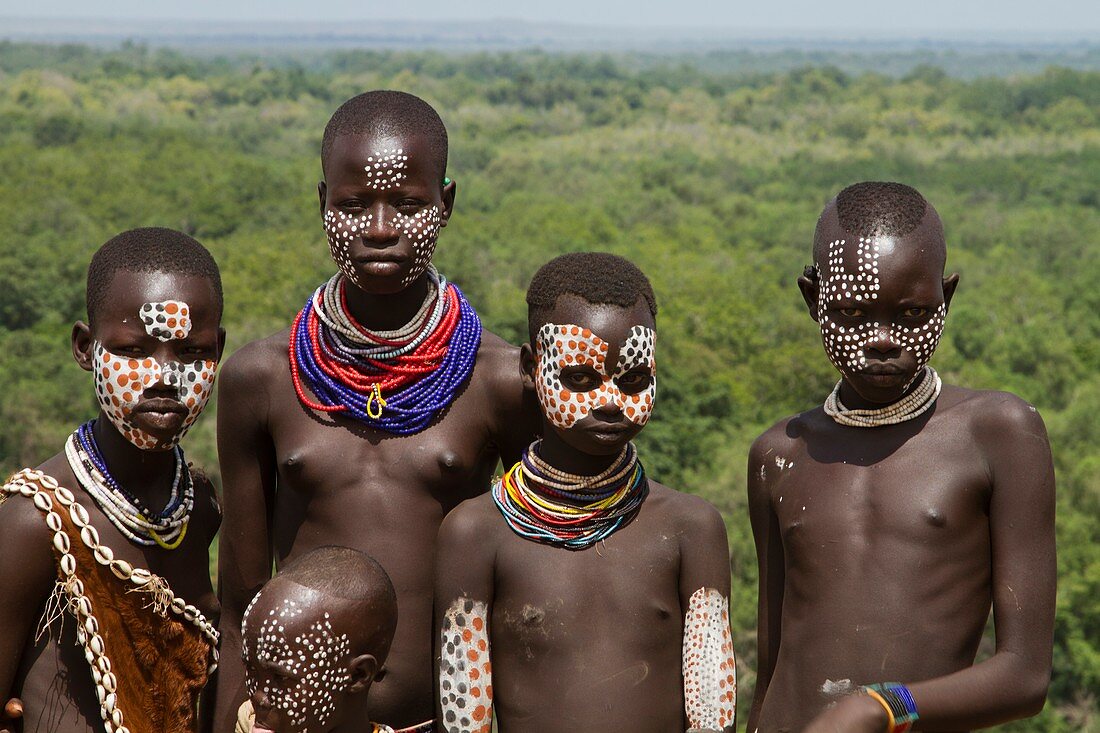 teens and children of the Karo tribe