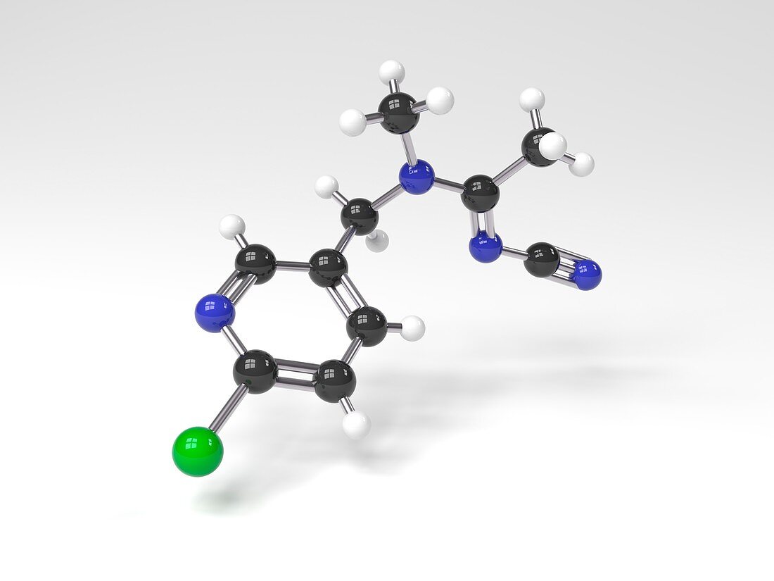 Acetamiprid molecule,Illustration