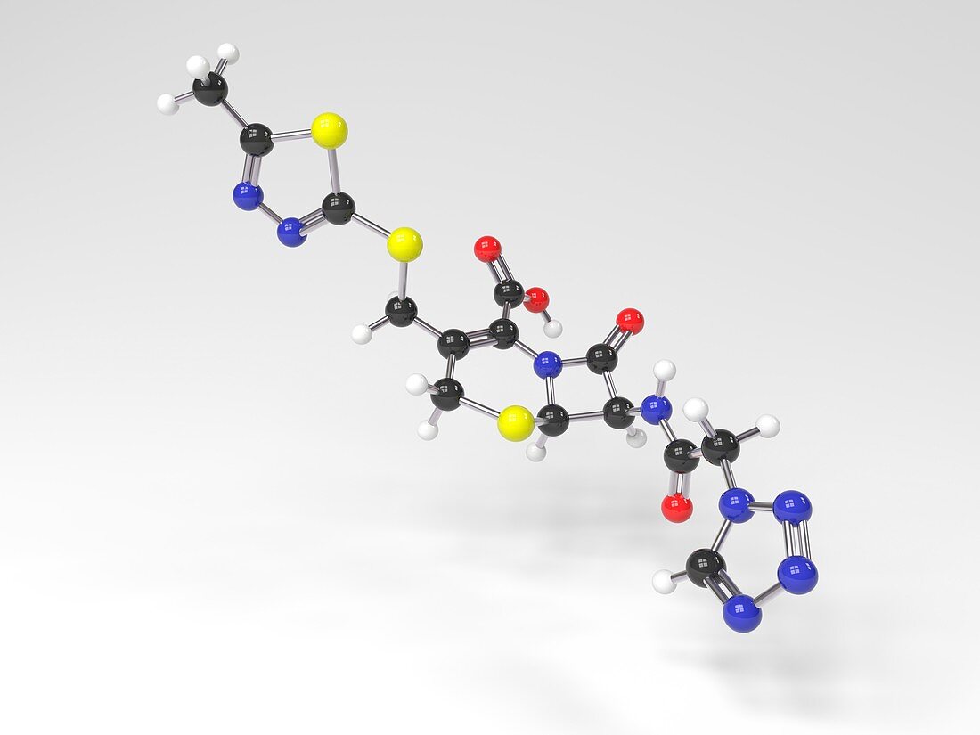 Cefazolin molecule,Illustration