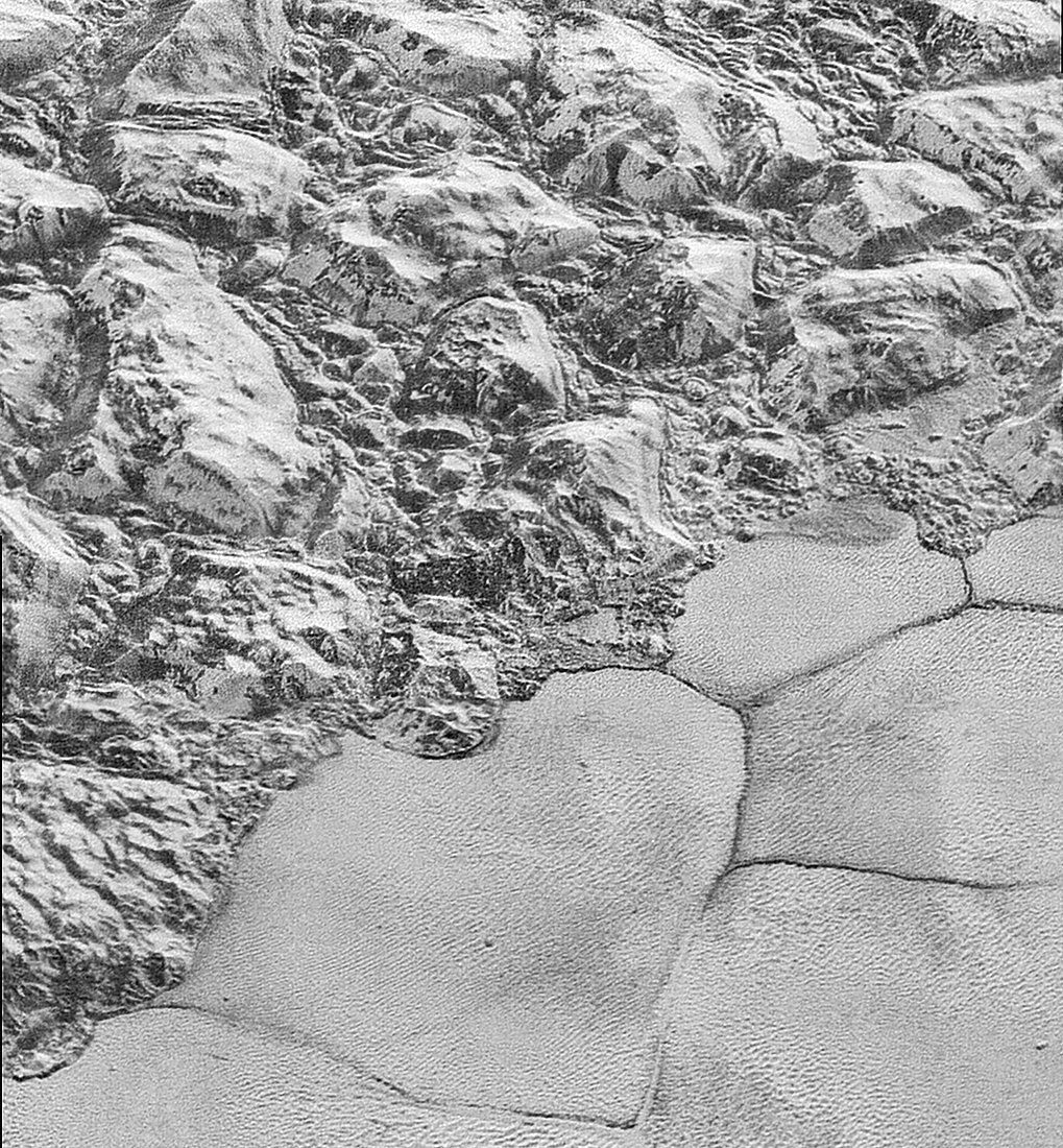 Pluto's surface ice,New Horizons image