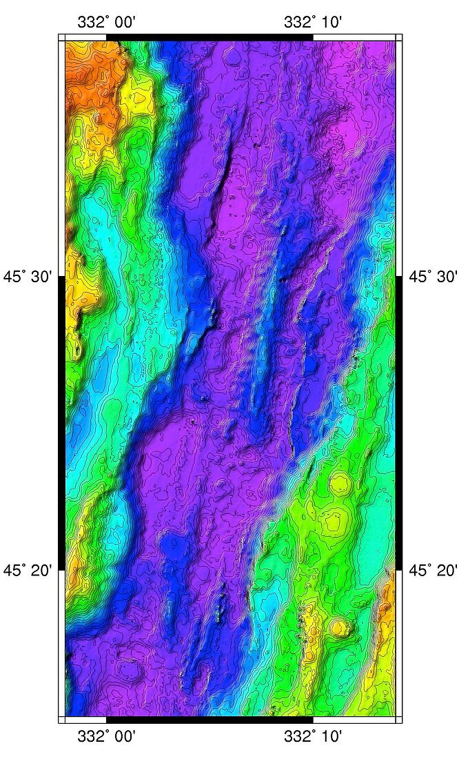 Mid-Atlantic Ridge,2D bathymetric image