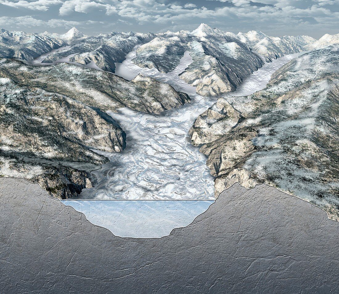Glacier-filled Kings Canyon,artwork