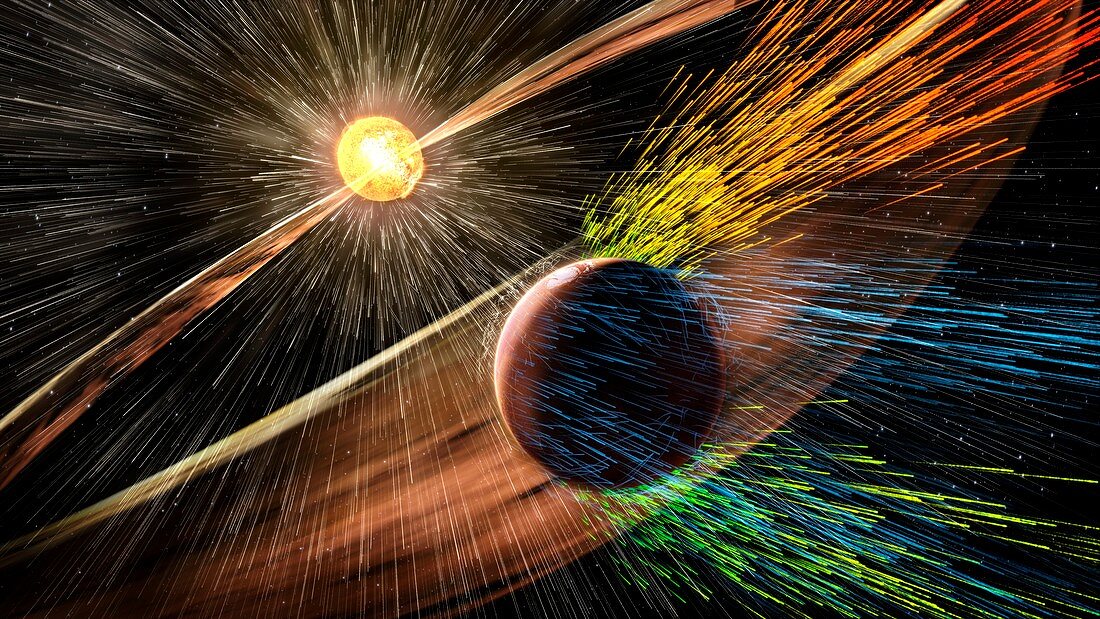 Mars losing atmosphere in solar wind