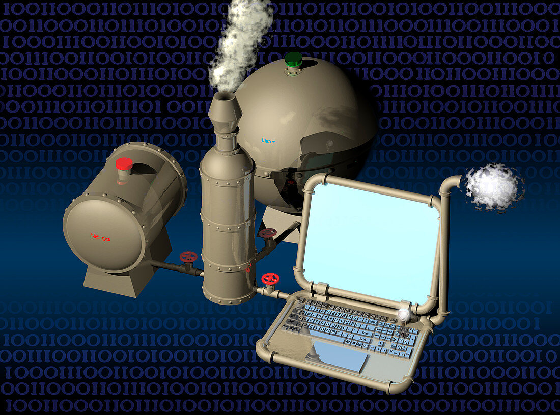 Steampunk Computer,illustration