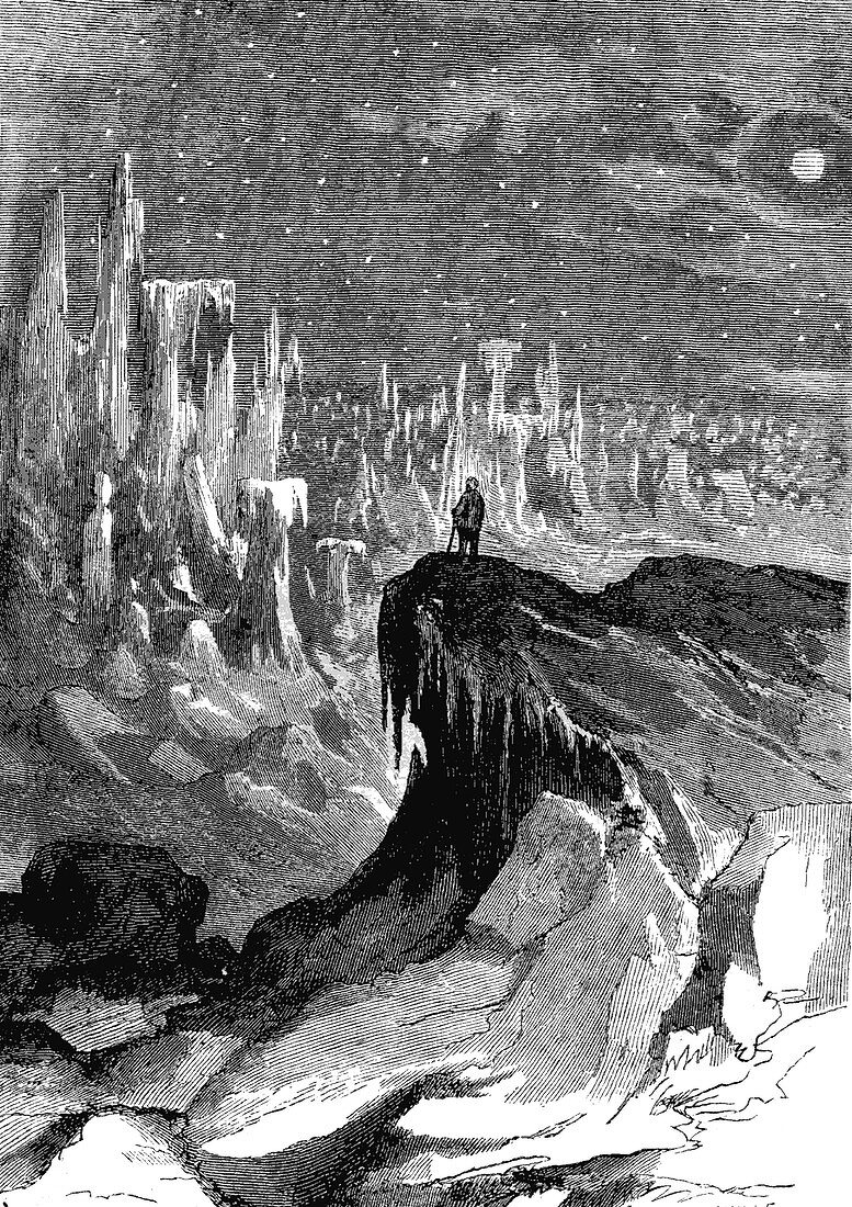 Polar landscape,19th C illustration