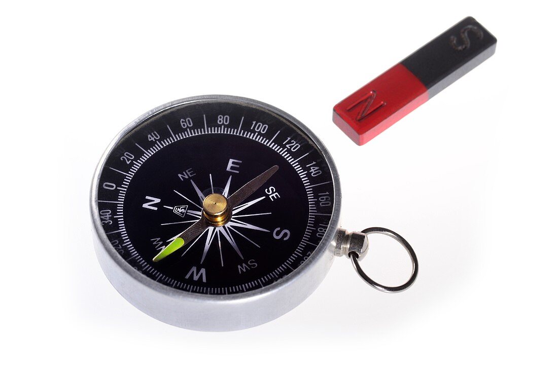 Compass and magnet