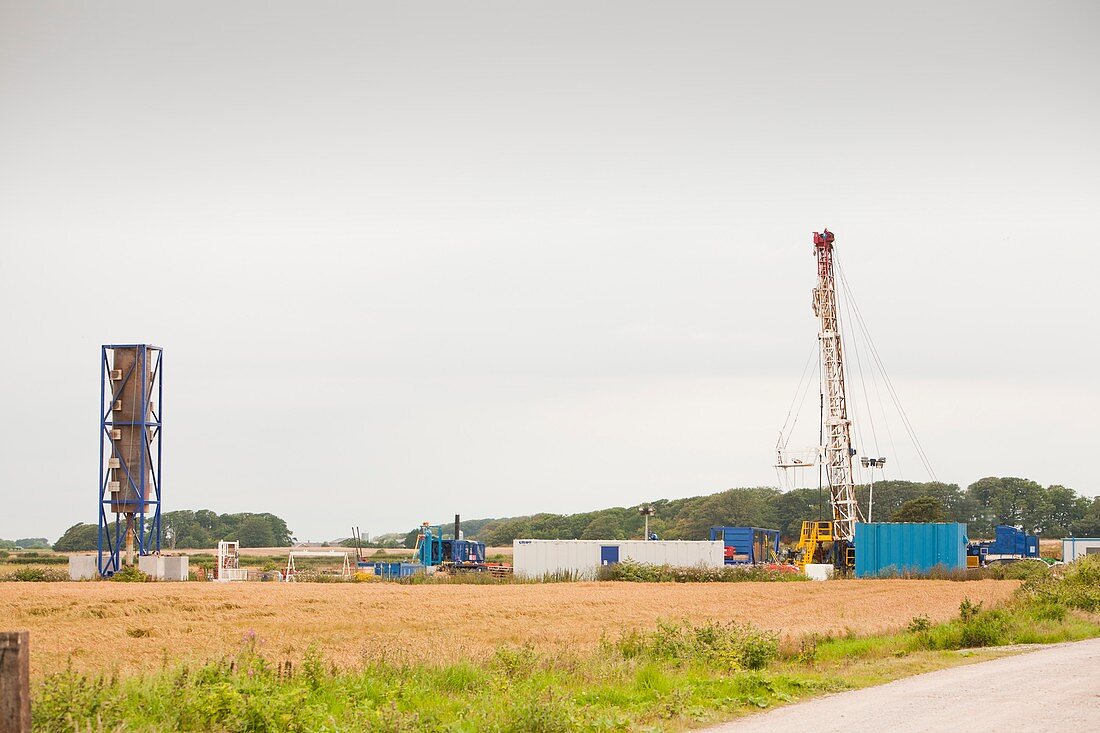 A test drilling site for shale gas